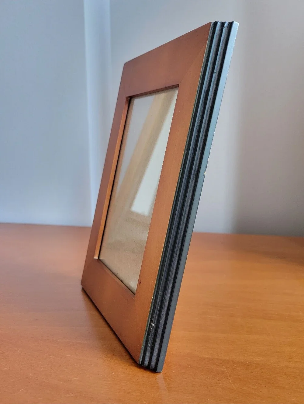 Vintage Rare Woods Wood Picture Frame Cherry and Forest Green - 4x6